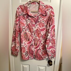 Pink Paisley Long Sleeve Blouse